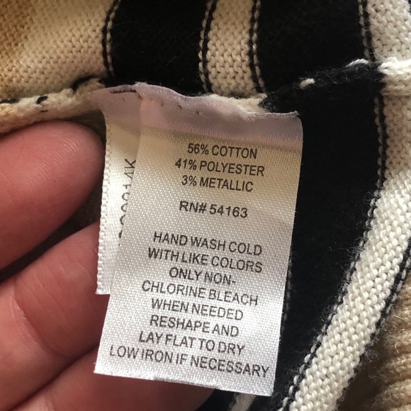 Calvin Klein Batwing V-neck Striped Sweater - Picture 3 of 8